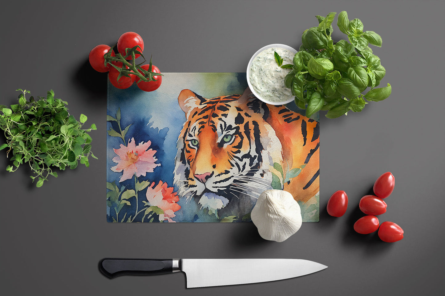 Tiger Art Glass Chopping Board